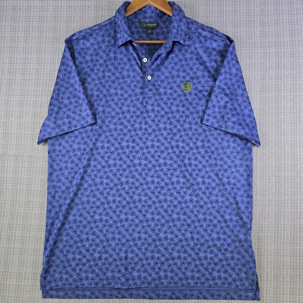 Berckmans Place Polo Shirt Mens Large Blue Masters 1934 Azaela AOP Peter Millar - Picture 8 of 14